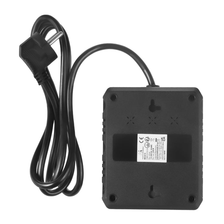 Maclean Steckdosenleiste, 2-Steckdosen-Verlängerungskabel + 3xUSB, 110-240V AC 50/60Hz, 2,1A max 2500W, 1,5m, schwarz, MCE387 B