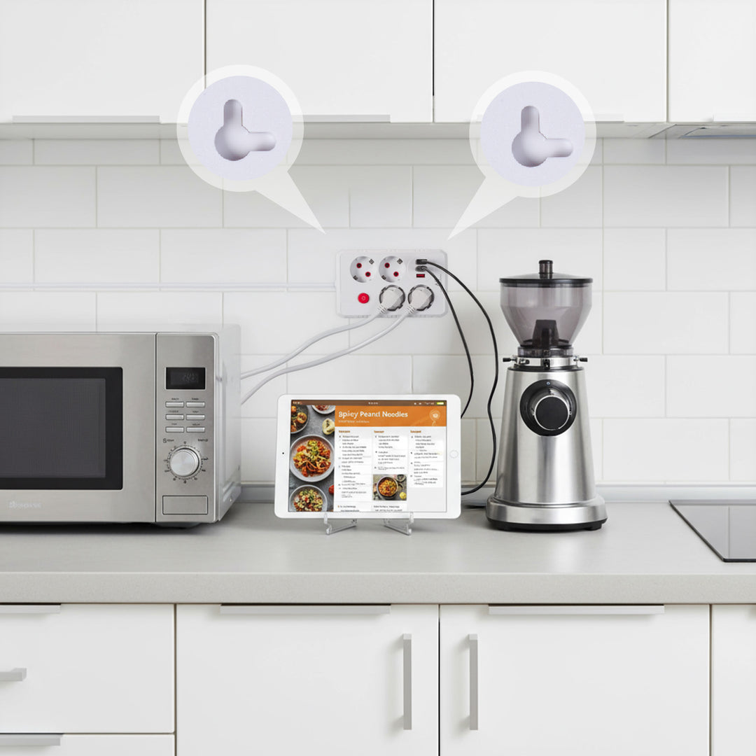 Maclean Steckdosenleiste, 4-Steckdosen-Verlängerungskabel + 3xUSB, 110-240V AC 50/60Hz, 2.1A max 2500W, 3m, weiß, MCE393 W