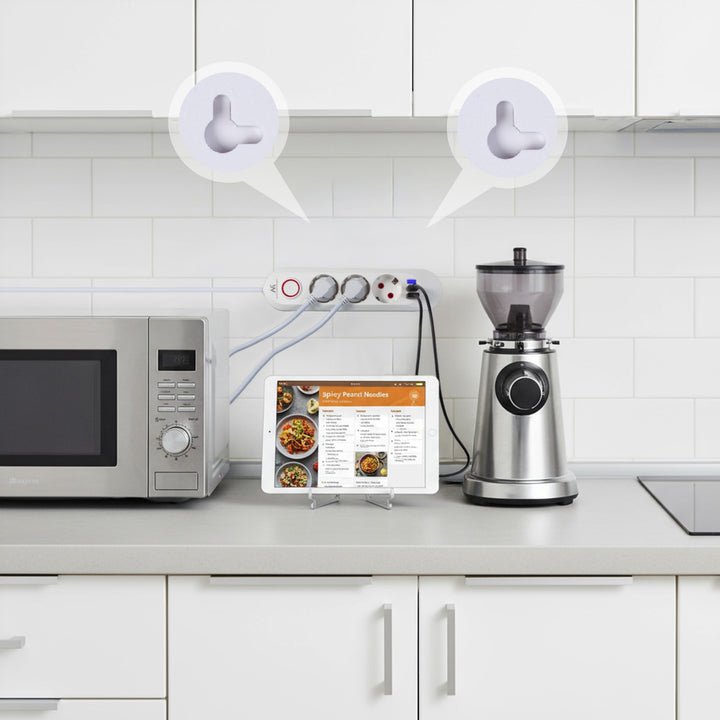 Maclean Steckdosenleiste, 3-Steckdosen-Verlängerungskabel + 3xUSB, 110-240V AC 50/60Hz, 2,1A max 2500W, 1,5m, weiß, MCE394 W