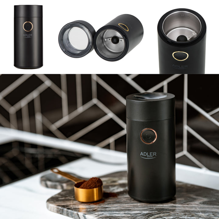 Elektrische Kaffeemühle Adler, 150W, schwarz, AD 4446BG