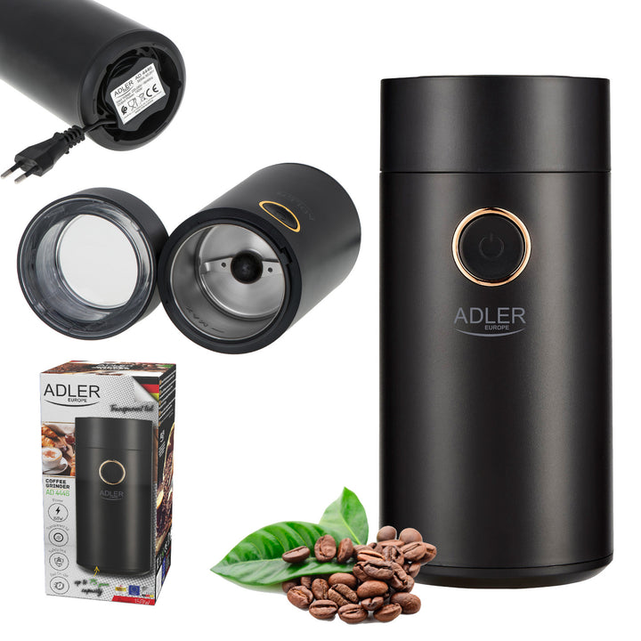 Elektrische Kaffeemühle Adler, 150W, schwarz, AD 4446BG