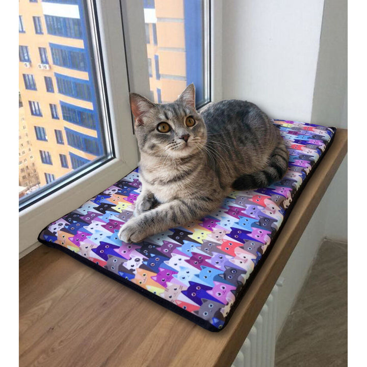 Katzenkissen Bett für Fensterbank 25x55cm Bertoni Muster MEOW