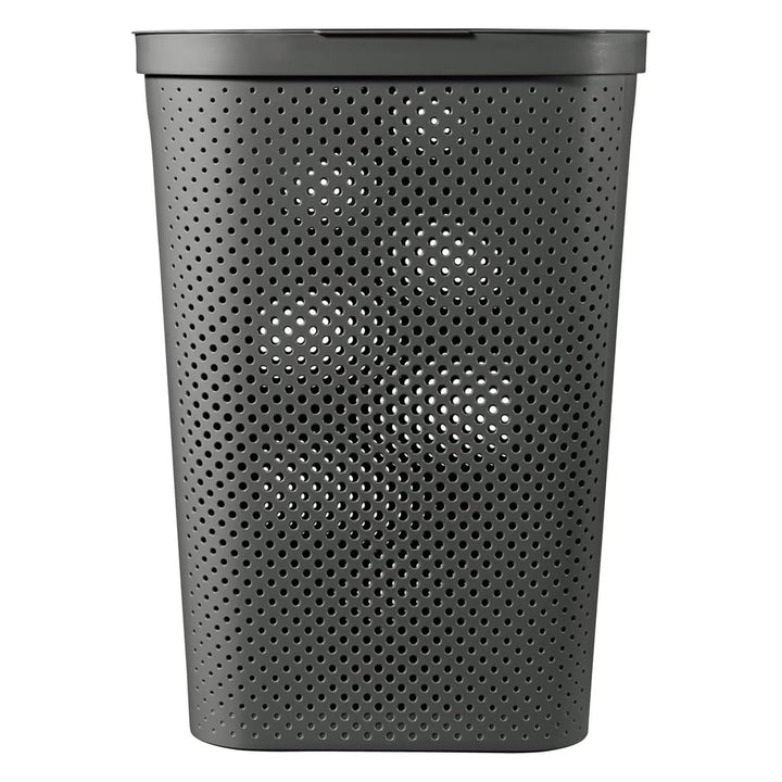 Curver Infinity Wäschekorb aus 100% recyceltem Kunststoff  60L dunkelgrau