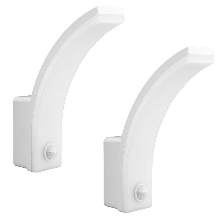 Maclean Bewegungsmelder LED-Lampe, PIR-Bewegungsmelder, weiß, 20W, IP65, 2000lm, neutralweiß (4000K) MCE512 W, 2 Stück