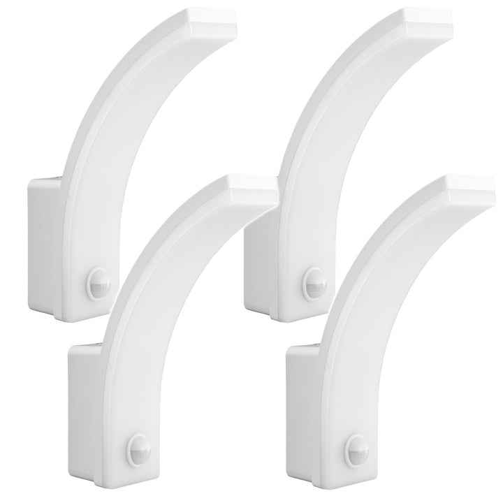 Maclean Bewegungsmelder LED-Lampe, PIR-Bewegungsmelder, weiß, 20W, IP65, 2000lm, neutralweiß (4000K) MCE512 W, 4 Stück