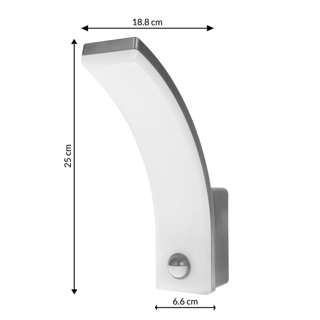 Maclean Bewegungsmelder LED-Lampe, PIR-Bewegungsmelder, grau, 20W, IP65, 2000lm, neutralweiß (4000K) MCE512 GR, 2 Stück