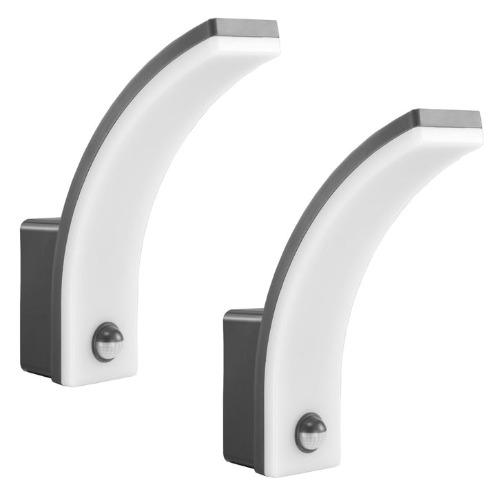 Maclean Bewegungsmelder LED-Lampe, PIR-Bewegungsmelder, grau, 20W, IP65, 2000lm, neutralweiß (4000K) MCE512 GR, 2 Stück