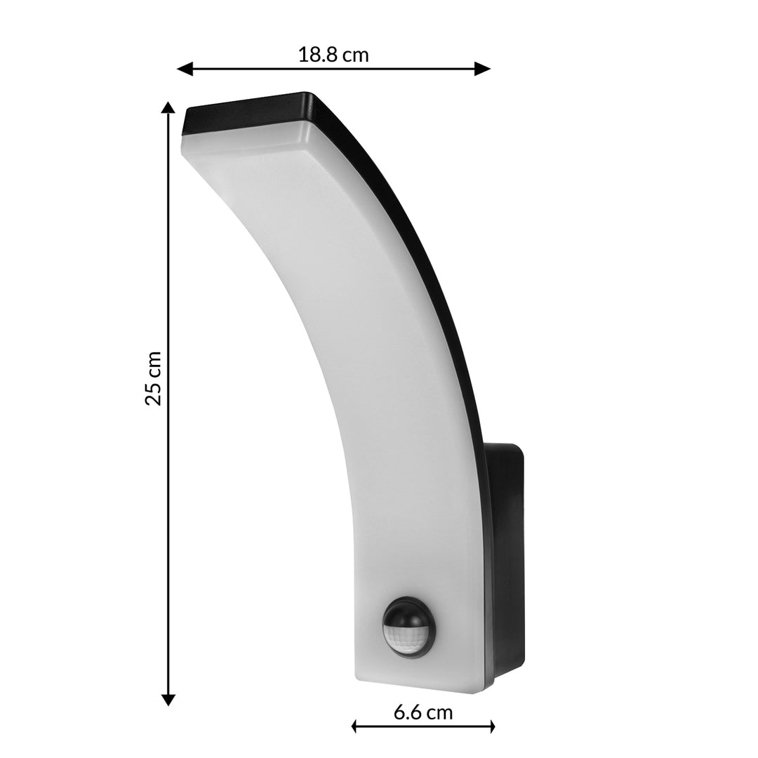 Maclean Bewegungsmelder LED-Lampe, PIR-Bewegungsmelder, schwarz, 20W, IP65, 2000lm, neutralweiß (4000K) MCE512 B, 4 Stück