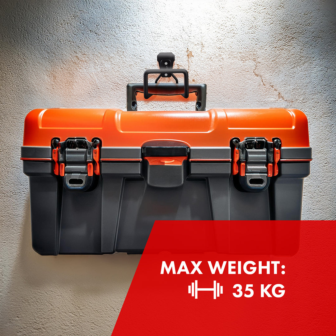 Garagenwandhalterung Maclean, für Reifen, Gartengeräte, Leiter, Schläuche, Fahrräder, Stahl, max. Belastung 35kg, MC-441, 4 Stück