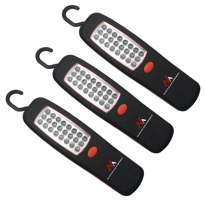 Maclean Werkstattlampe 24 LED, Magnet, Haken, MCE03 3 Stück