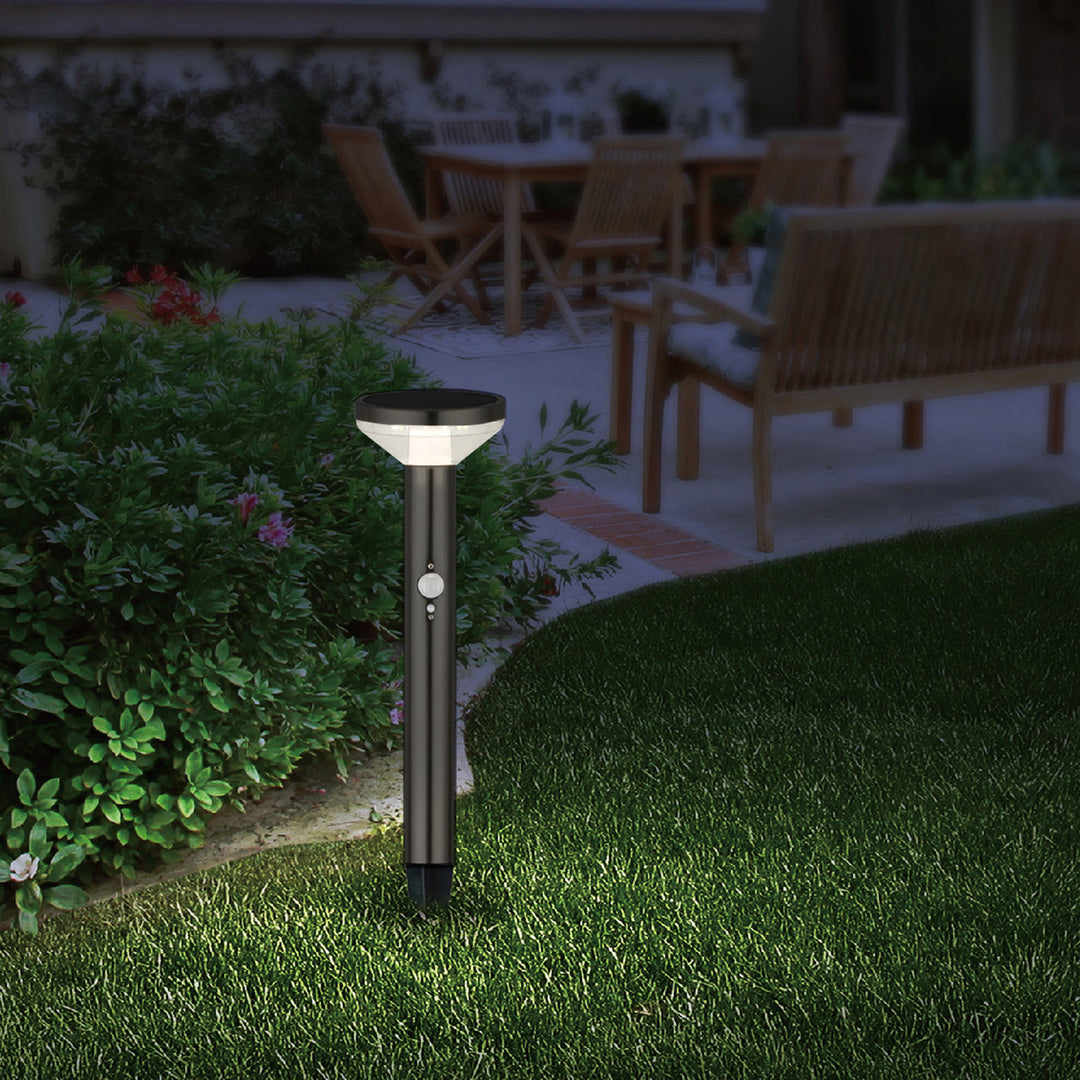 Maclean Solar LED-Leuchte, mit Sensor, 3 Modi, steckbar, Li-ion 18650, IP44, 3,7V, 1200 mAh, Schwarz, MCE465 B, 8 Stück
