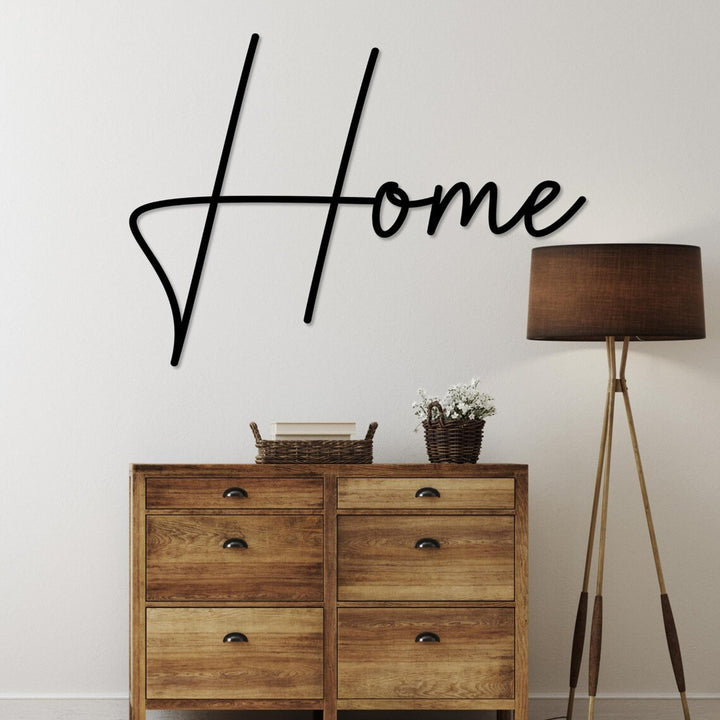Durchbrochenes Bild, 3D Wanddekoration, 3D Bild "Home" 80x49cm schwarz