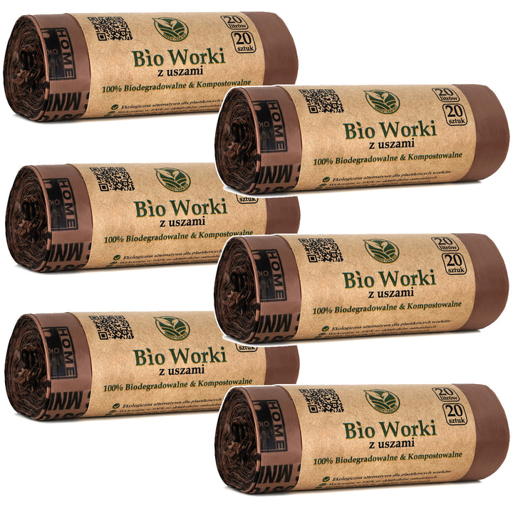 BIO kompostierbare Beutel 20 Liter 6x20 Stück Sipeko