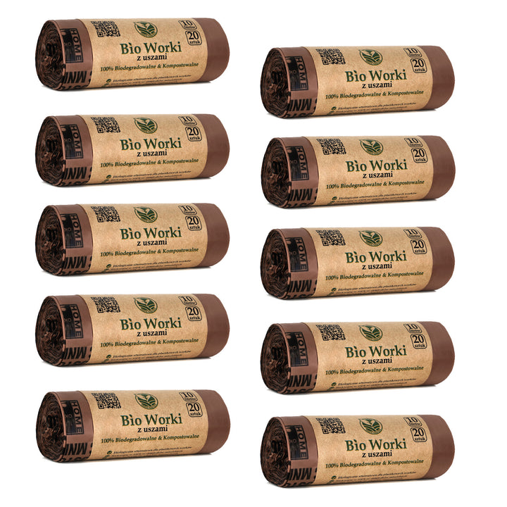BIO kompostierbare Beutel 10 Liter 10x20 Stück Sipeko