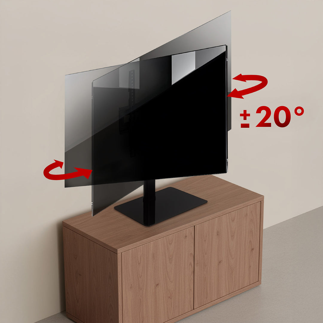 Universal-TV-Ständer Maclean, für RTV-Schrank, Standfuß, max. 35 kg, Drehung 20 Grad, für TV 32-55", MC-132