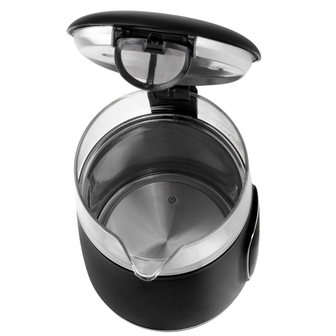 Elektrischer Glas-Wasserkocher 1.7L Adler, Schwarz und Silber, Temperaturregelung, LED-Anzeige, AD 1305 bs