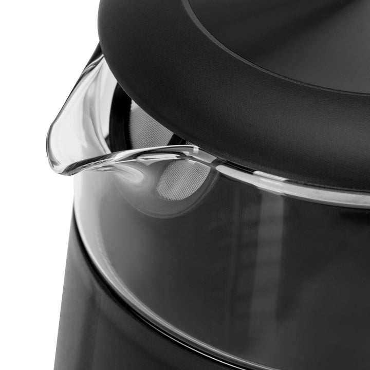 Elektrischer Glas-Wasserkocher 1.7L Adler, Schwarz und Silber, Temperaturregelung, LED-Anzeige, AD 1305 bs