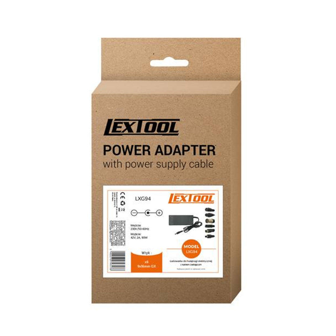 Lextool Ladegerät für Motorroller und Elektrofahrzeuge, 6 Stecker, 230V AC, 42V DC 2A, LXG94