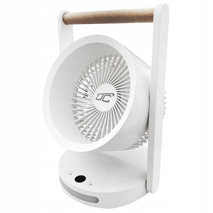 LTC kabelloser Tischventilator, Nachtlicht und LCD-Anzeige, 5 Geschwindigkeitsstufen, 3600 mAh Akku, LXWB17