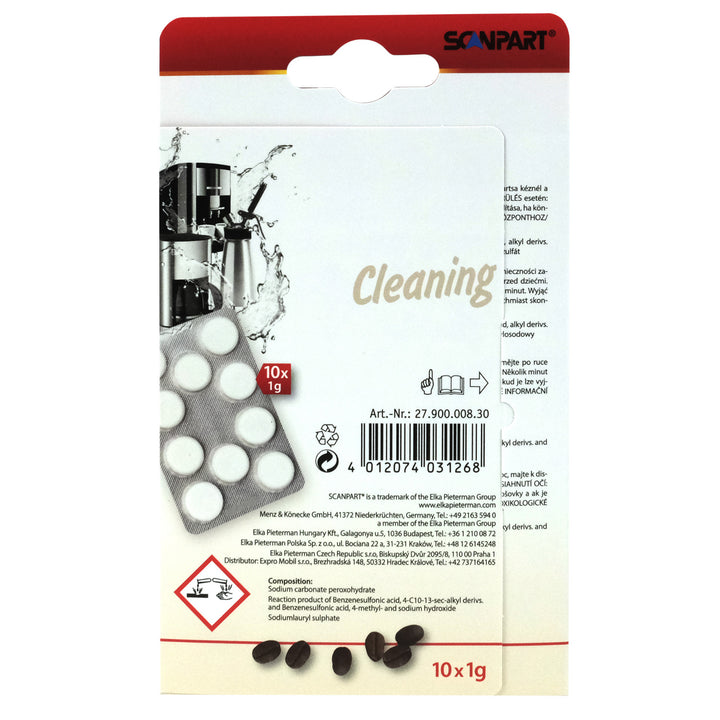 Kaffeemaschinen-Reinigungstabletten, 10 Stück, universal, Scanpart, 2er-Pack