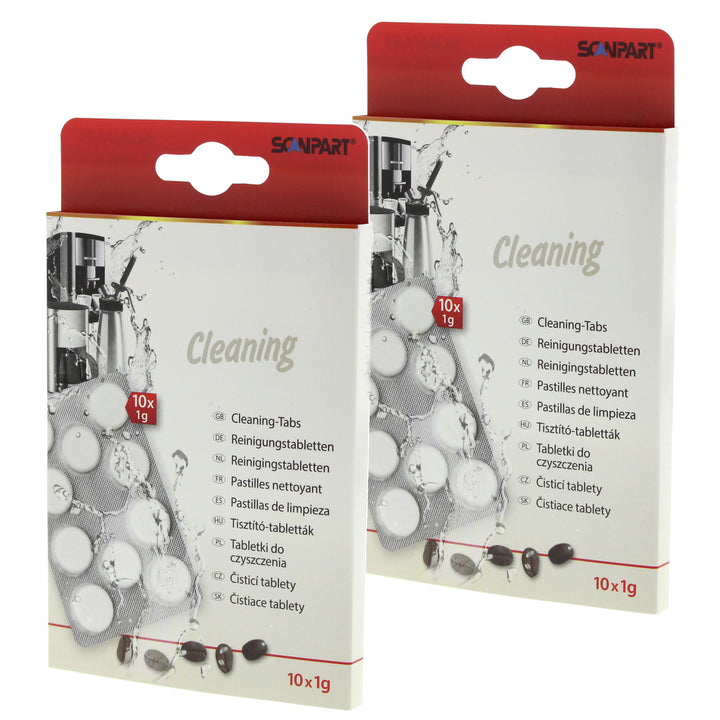 Kaffeemaschinen-Reinigungstabletten, 10 Stück, universal, Scanpart, 2er-Pack