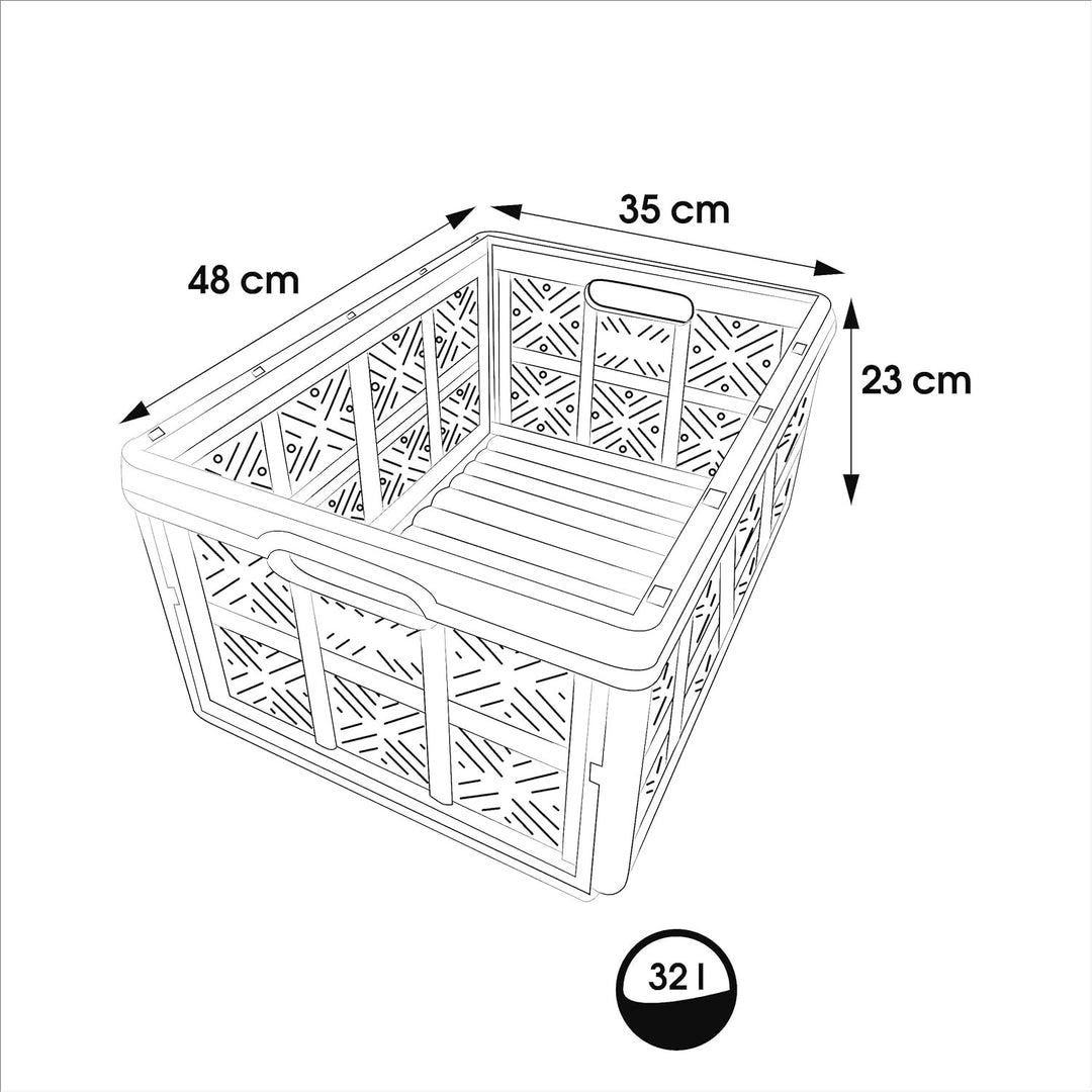 Keeeper Kunststoff-Klappkorb, 32L, grau-schwarz  Tragfähigkeit: 16 kg