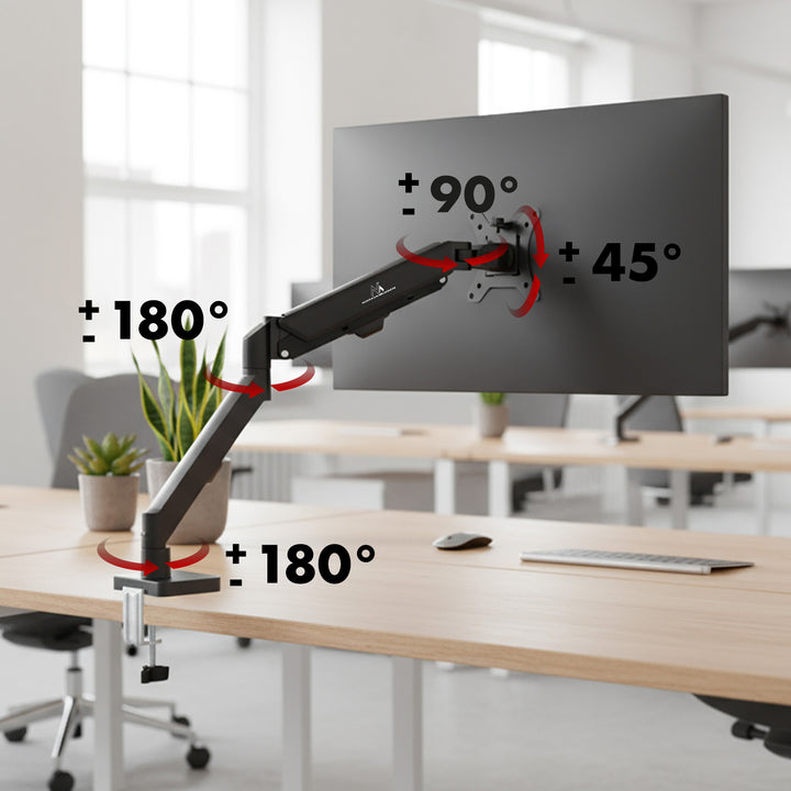Maclean Monitorhalterung, Gasfeder, 17"-32", 2-10kg, schwarz, MC-133
