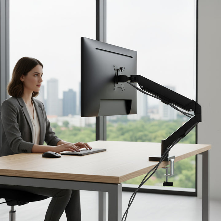 Maclean Monitorhalterung, Gasfeder, 17"-32", 2-10kg, schwarz, MC-133