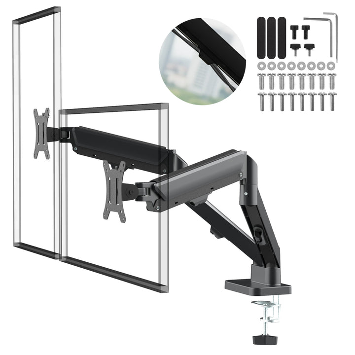 Halterung für 2 Maclean-Monitore, Gasfeder, 17"-32", 2-10kg, schwarz, MC-134