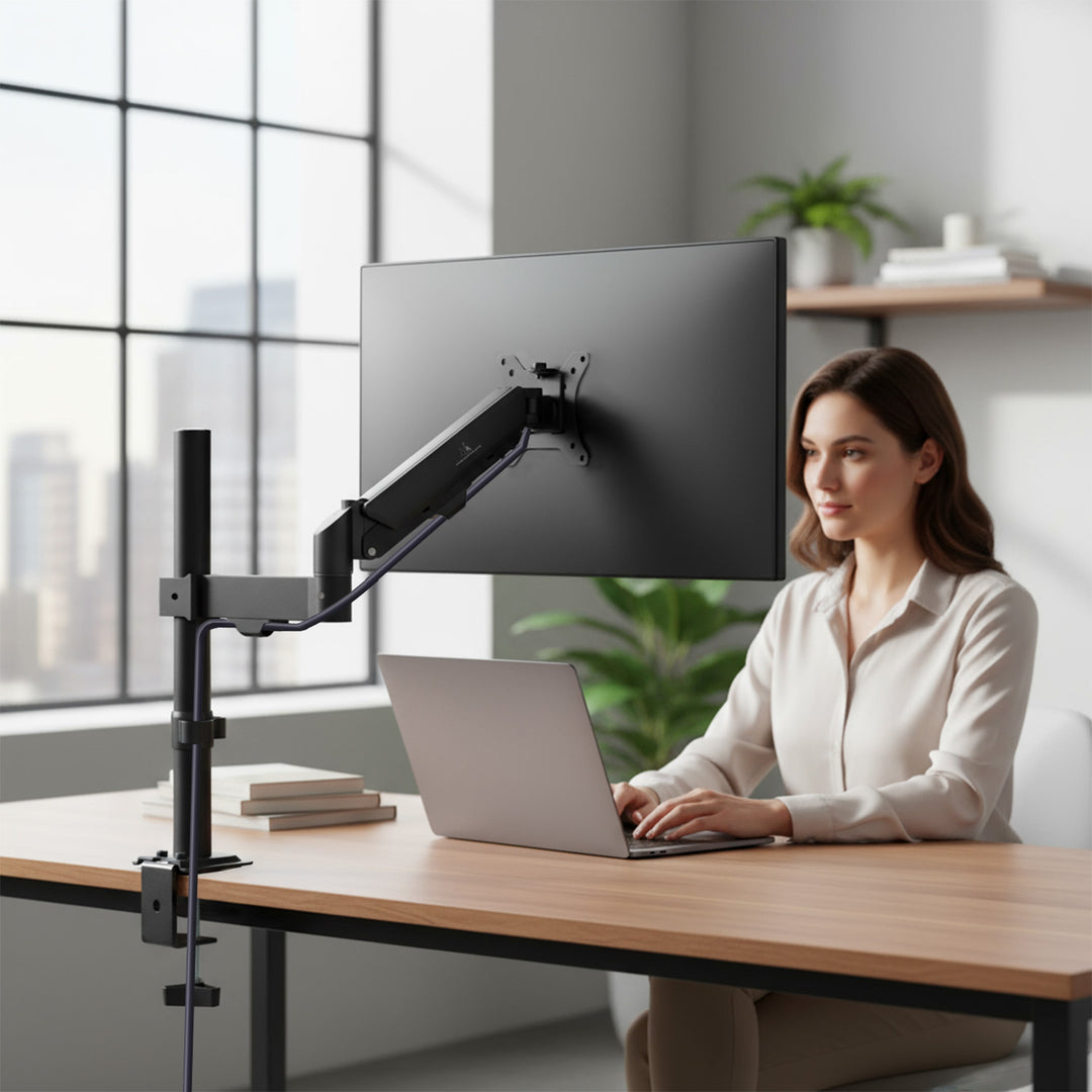 Maclean Monitorhalterung, Gasfeder, 17"-32", 2-10kg, schwarz, MC-135