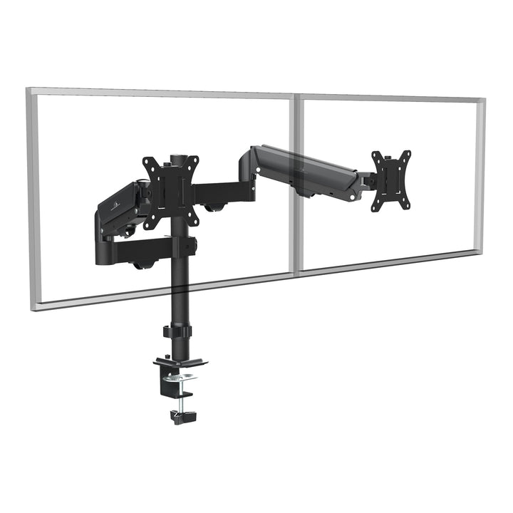 Halterung für 2 Maclean-Monitore, Gasfeder, 17"-32", 2-10kg, schwarz, MC-136