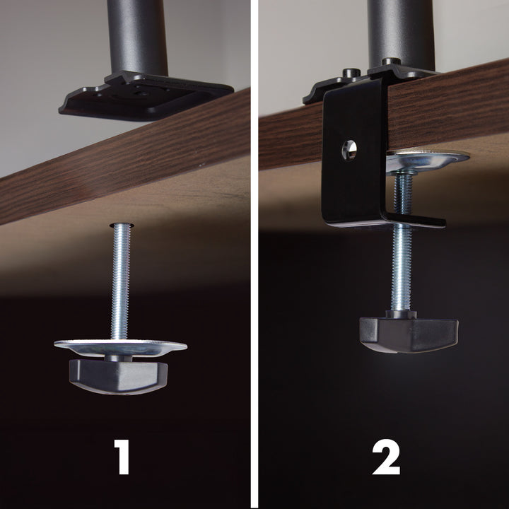 Halterung für 2 Maclean-Monitore, Gasfeder, 17"-32", 2-10kg, schwarz, MC-136