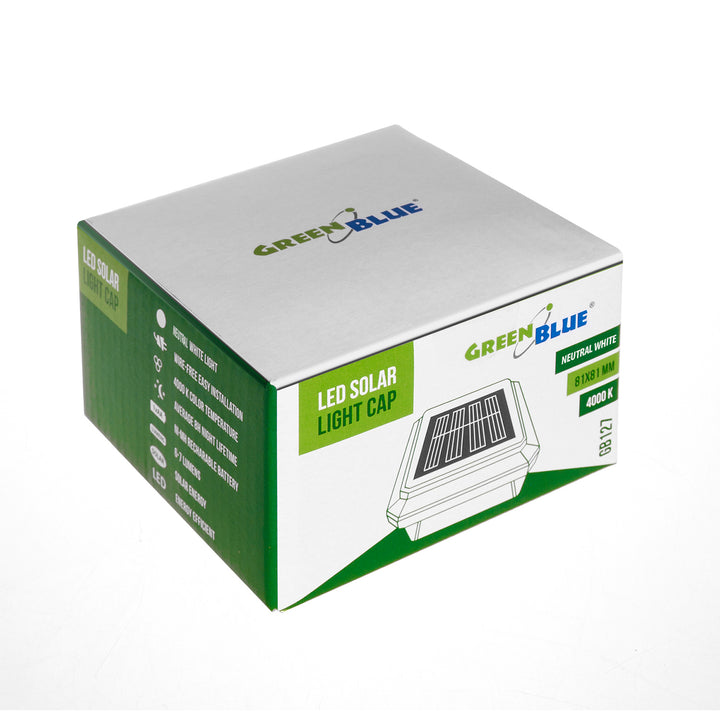 GreenBlue LED-Solarmastleuchte, 80x80mm, Hüllendach, GB127, 4 Stück