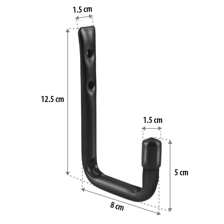 Satz von 8 Maclean Wandhalterungen, für Reifen, Räder, Leiter, Fahrrad, Stahl, max. Belastung 22kg/Bügel, MC-489