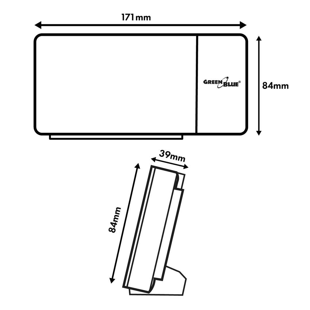 Digitaler LED-Radiowecker mit GreenBlue-Projektor, FM-Radio, Alarm, 12/24-Stunden-Anzeige, Stromversorgung über USB 5 V DC + CR2032, GB172