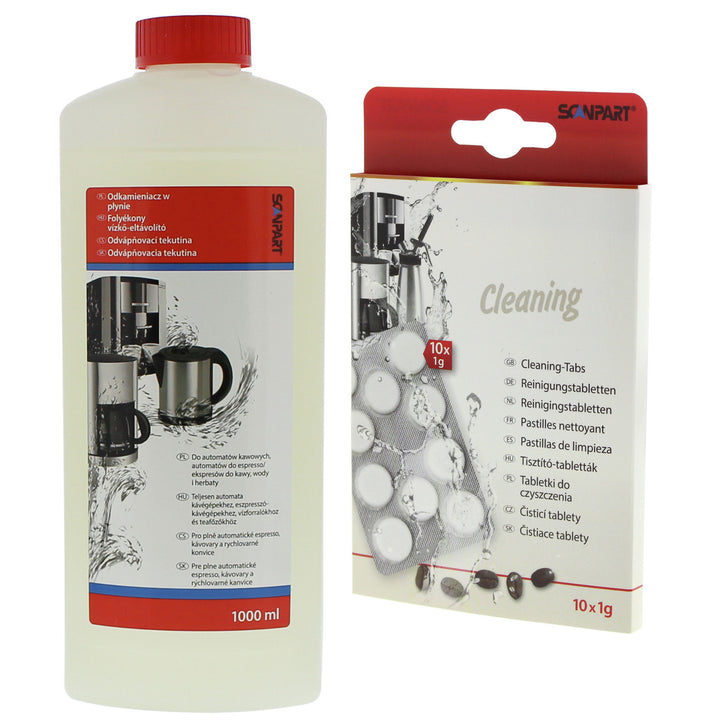 Entkalker 1 Liter für Espressomaschinen + 10 Tabletten zur Reinigung von Kaffeemaschinen
