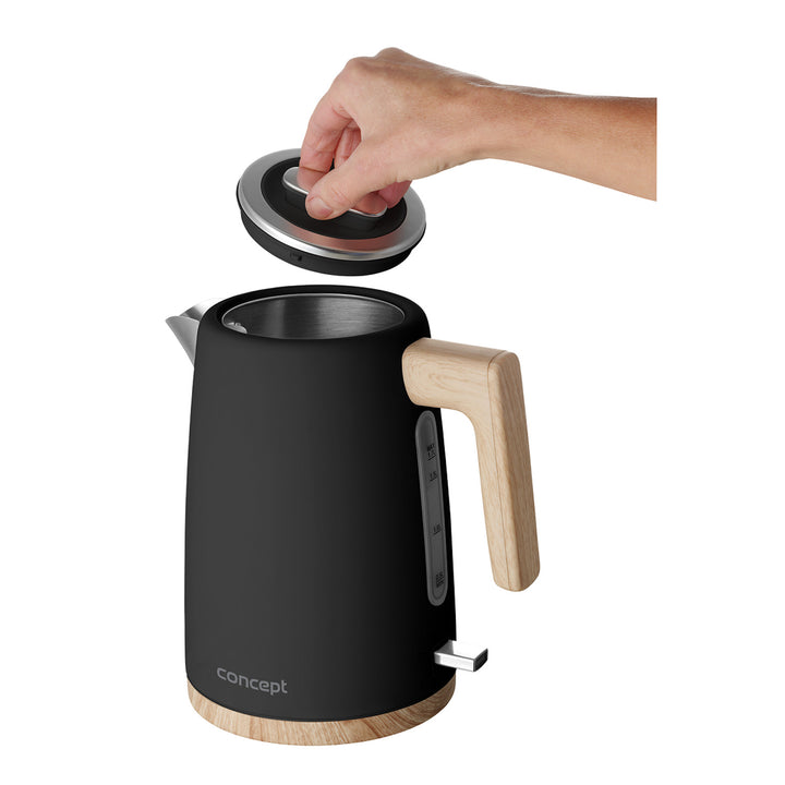 Concept ELWOOD elektrischer Wasserkocher, Edelstahl, 1,7 l, Wasserstandsanzeige, RK3316