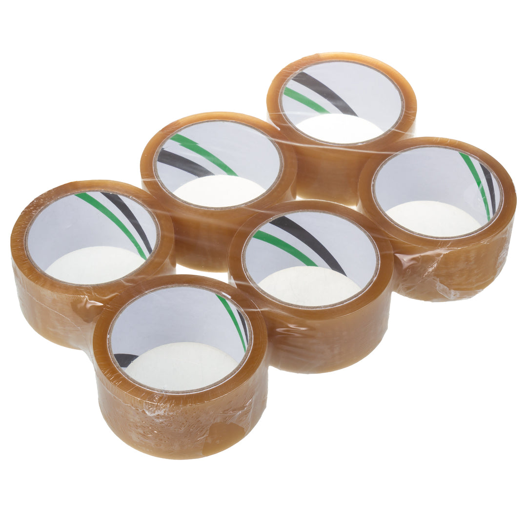 Transparentes lösungsmittelhaltiges selbstklebendes Verpackungsband 54m 48mm - 6 Stück