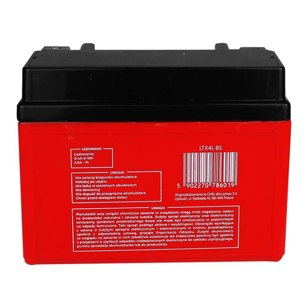 Lamex Gel-Batterie, Motorrad, 12V, 4Ah, LTX4L-BS