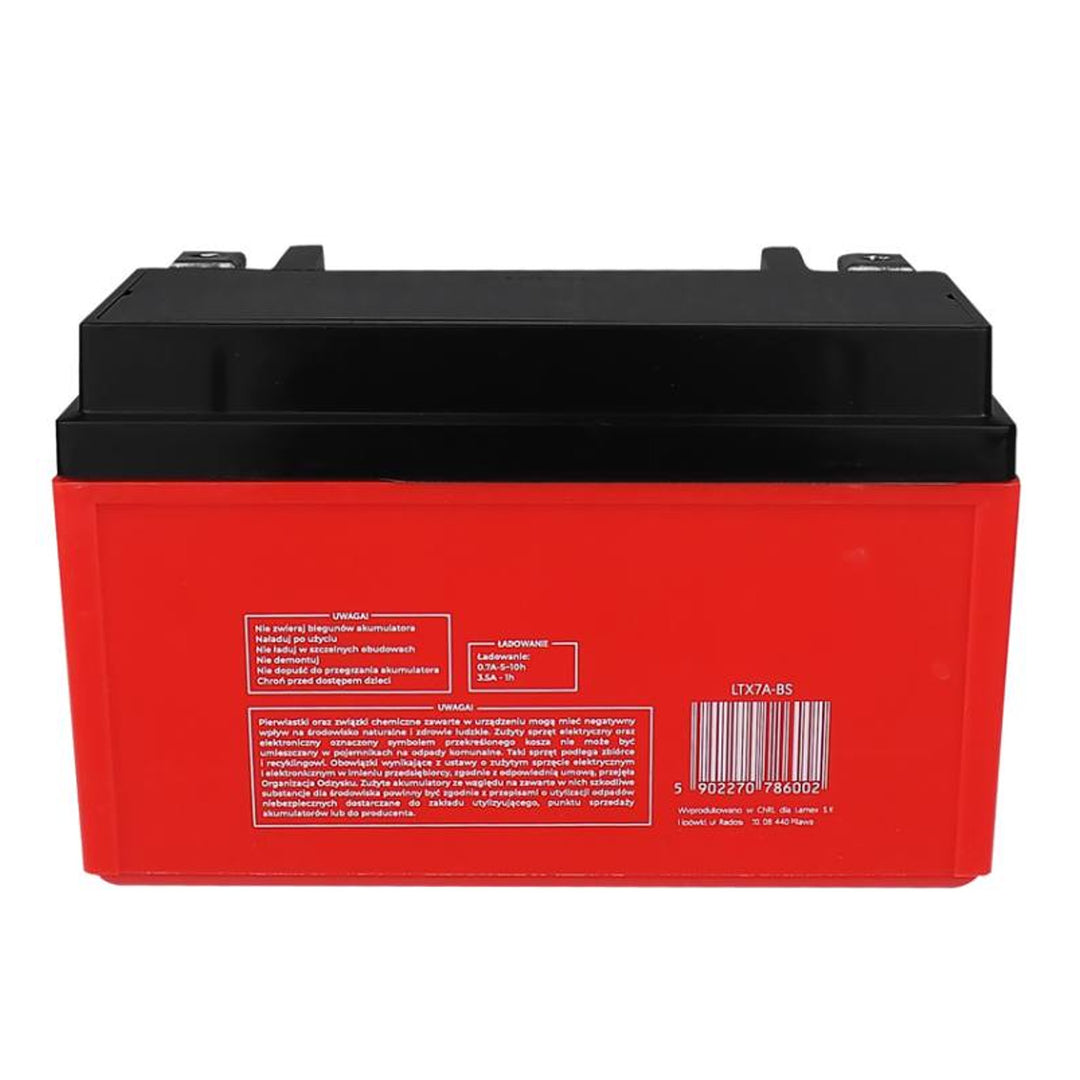 Lamex Gel-Batterie, Motorrad, 12V, 7Ah, LTX7A-BS rot