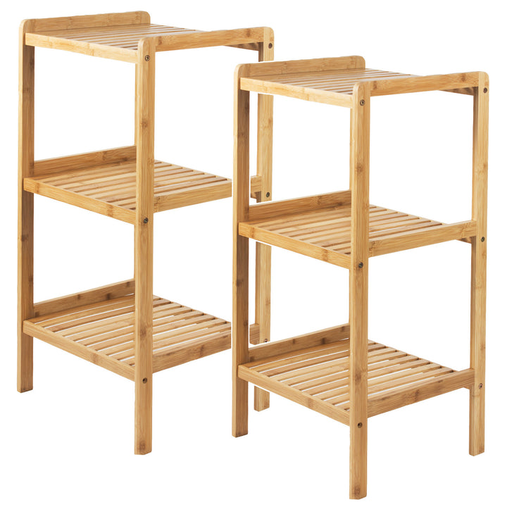 GreenBlue Bambus Badezimmerschrank, 370x330x780mm, 3 Einlegeböden, GB321, 2 Stück