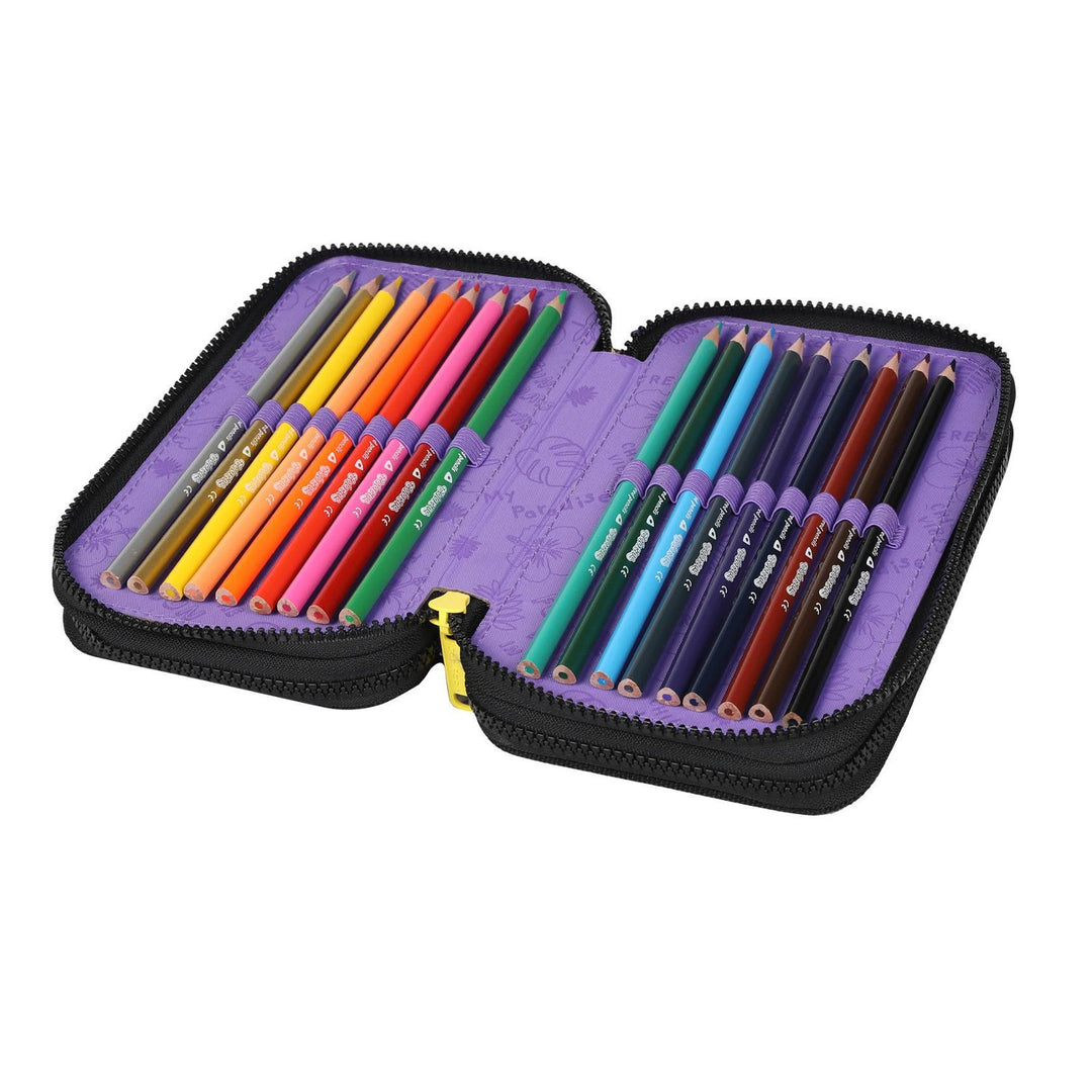Schulrucksack 19 L Coolpack Jerry DISNEY STITCH schwarz + CoolPack Dreifach-Federmäppchen mit Zubehör JUMPER 3 STITCH