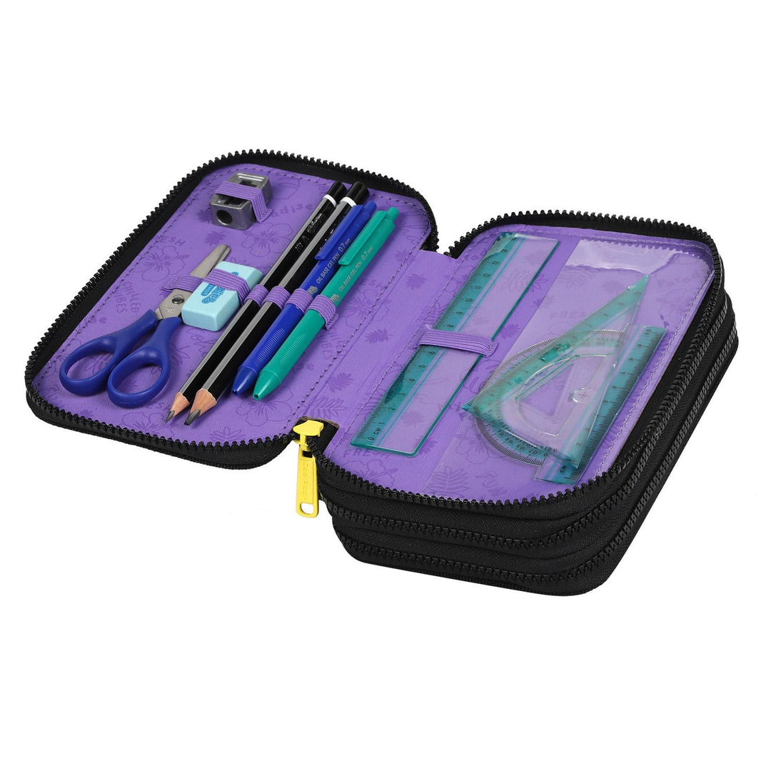 Schulrucksack 19 L Coolpack Jerry DISNEY STITCH schwarz + CoolPack Dreifach-Federmäppchen mit Zubehör JUMPER 3 STITCH