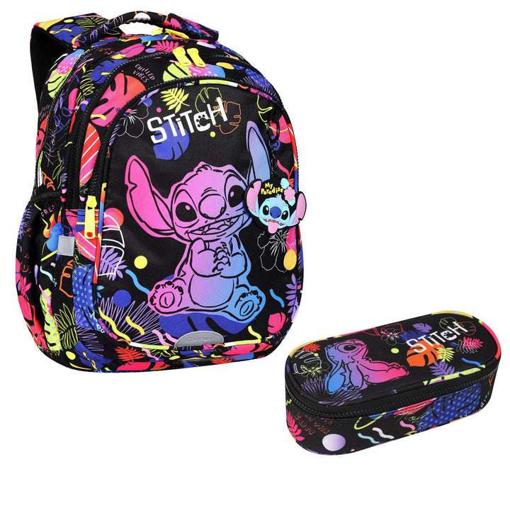 Coolpack Jerry DISNEY STITCH 19 L Schulrucksack schwarz + CoolPack Campus Disney Stitch ovales Schulmäppchen F062886