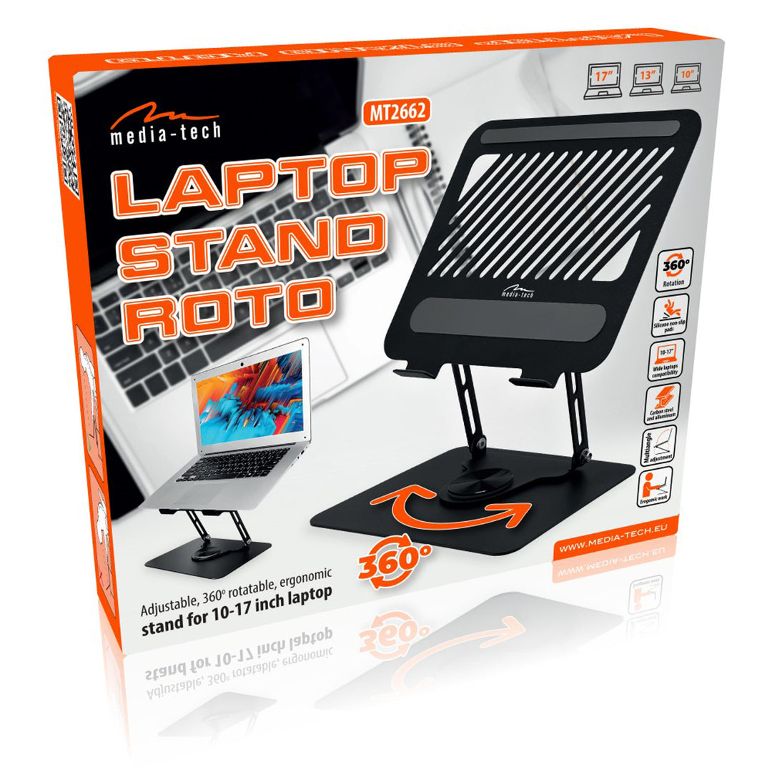 Verstellbarer, drehbarer, ergonomischer Laptop-Ständer 10-17, Media-Tech MT2662