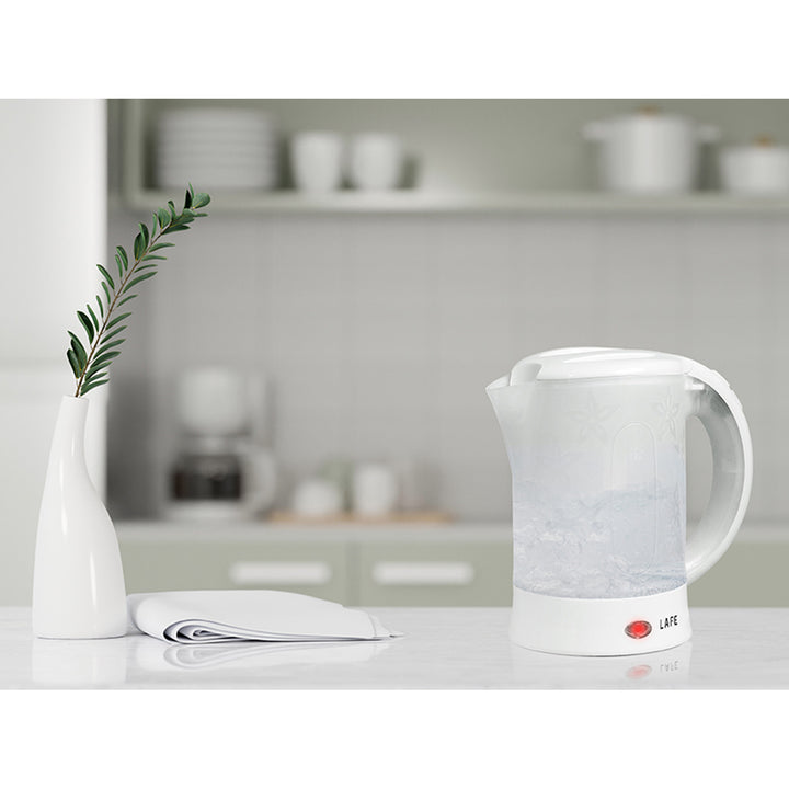 Lafe Wasserkocher, Tourist, 600W, Fassungsvermögen 0,6l, 2 Tassen, 2 Löffel, weiß, Scandi