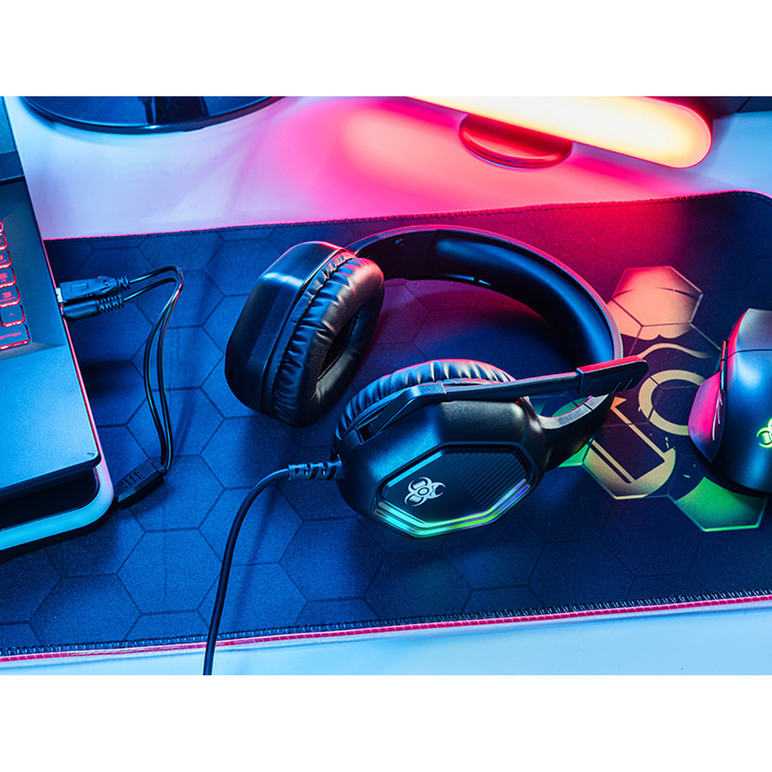 Tracer Gaming-Kopfhörer, RGB-Hintergrundbeleuchtung, klappbares Mikrofon, Gamezone GZ X3