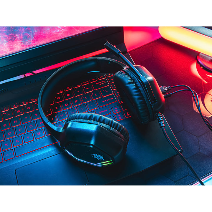 Tracer Gaming-Kopfhörer, RGB-Hintergrundbeleuchtung, klappbares Mikrofon, Gamezone GZ X3