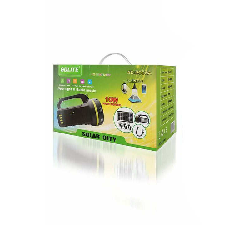 Verna multifunktionale Solar-Taschenlampe, 6in1, Powerbank, Solarpanel, Lampe, LED-Leuchten, Lautsprecher+Radio, Tur000008