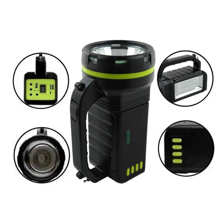 Verna multifunktionale Solar-Taschenlampe, 6in1, Powerbank, Solarpanel, Lampe, LED-Leuchten, Lautsprecher+Radio, Tur000008